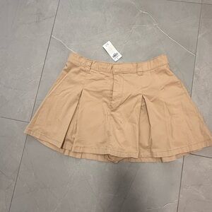Abercrombie and Fitch Tan Pleated Mini Skirt